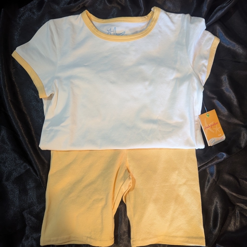 Yellow and White Two-Piece Set